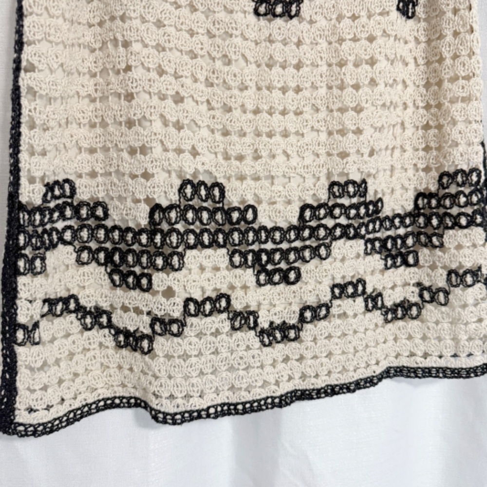 OVS Piombo Ivory and Black Crochet Mini Skirt Size Large - Picture 7 of 12
